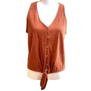 SIENNA SKY Sleeveless Ginger Top With Front Tie Size L